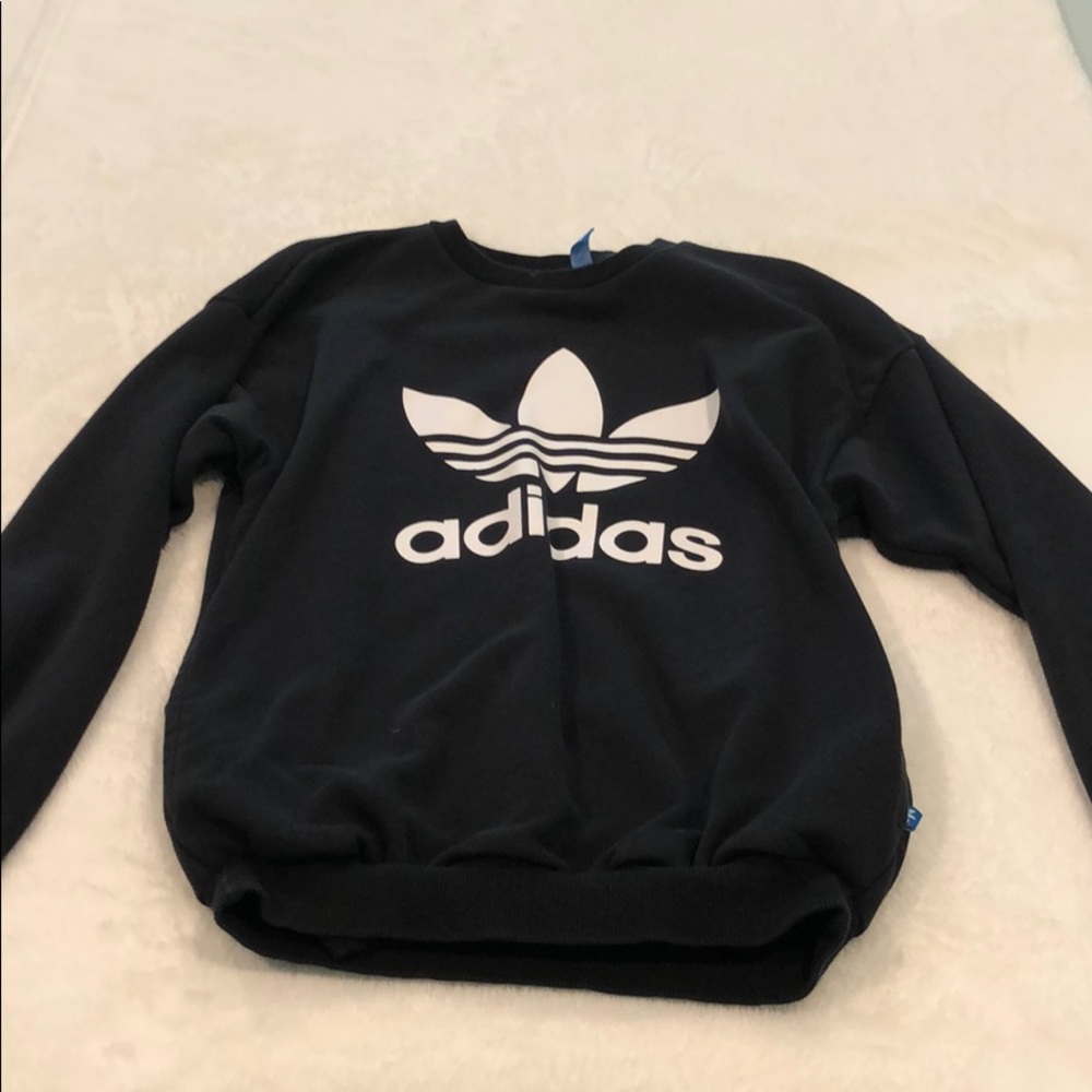 Black and white adidas crewneck sweatshirt